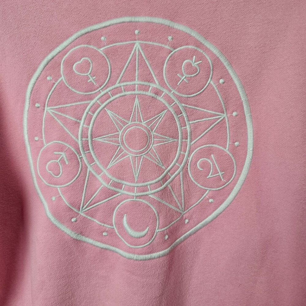 Celestialfox.Ca DISCONTINUED Color Blocking Pastel Pink Sweatshirt Tops, M - Picture 6 of 9